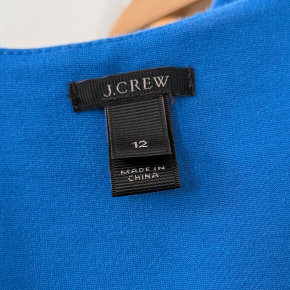 J Crew Fit & Flare Dress Women's Size 12 Blue Sleeveless Pleated Stretch #A5434 - Picture 5 of 13
